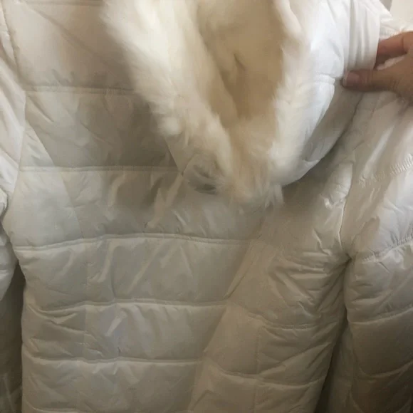 COPY - reversible real rabbit white fur coat - Picture 3 of 5